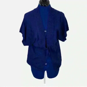 Ana tie front cardigan in violet blue